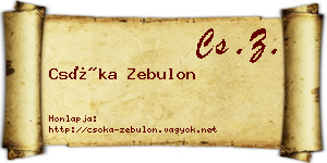 Csóka Zebulon névjegykártya